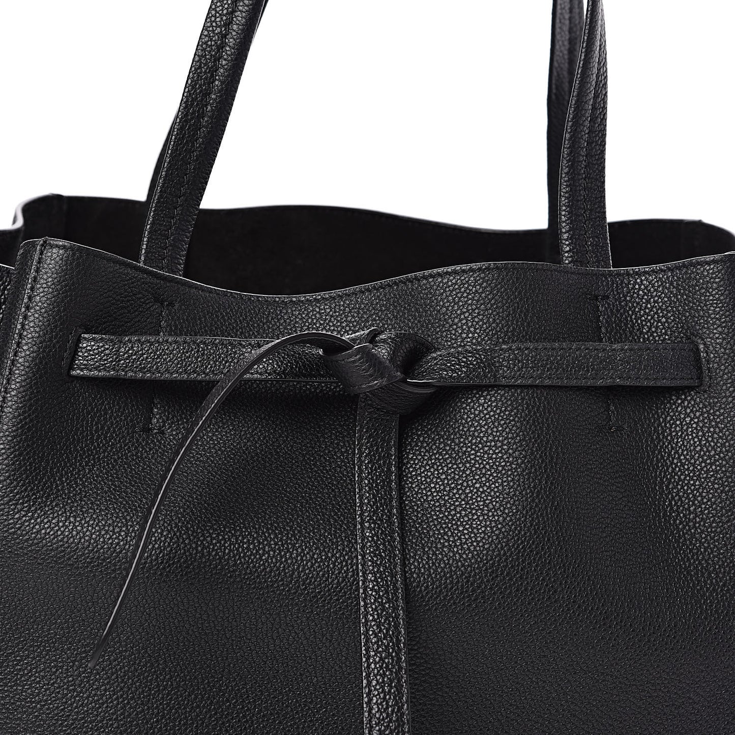Soft Grained Calfskin Small Belt Cabas Phantom Black