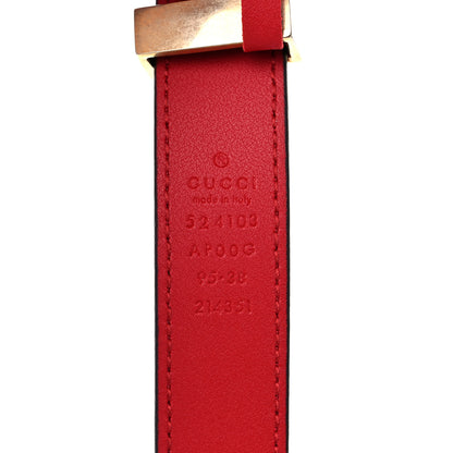 Gucci Moon Calfskin Torchon Double G 25mm Belt 95 38 Hibiscus Red 3 of 6