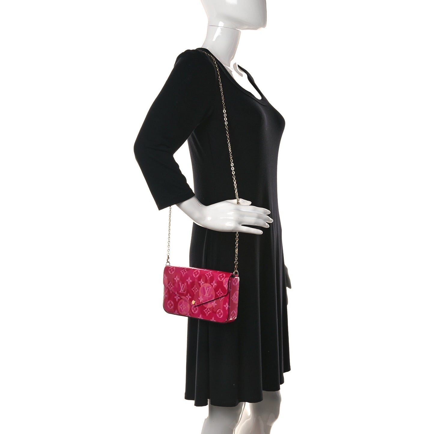 Vernis Valentine Pochette Felicie Chain Wallet Fuchsia