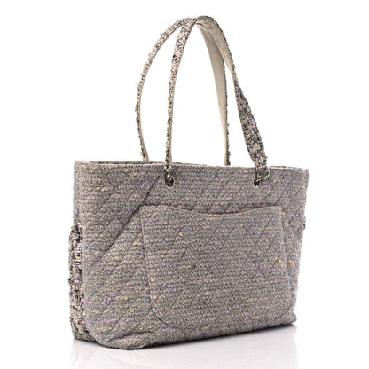 Chanel Tweed Quilted Cambon Tote Grey 2 of 16