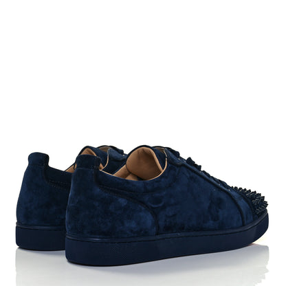 Christian Louboutin Veau Velours Louis Junior Spikes Flat Sneakers 44.5 Blue 4 of 8