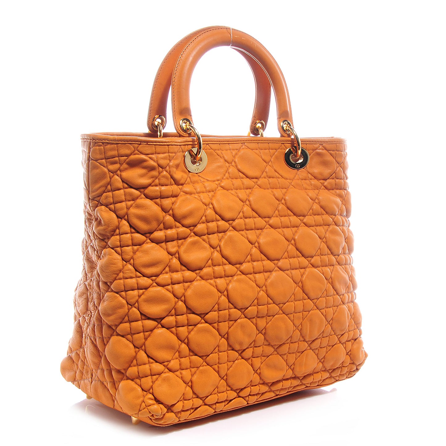 Lambskin Cannage Soft Lady Dior Tote Orange