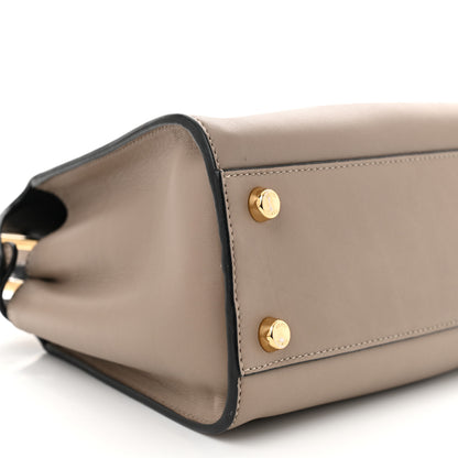 Fendi Vitello Tahiti Burro Medium Peekaboo Iconic Essentially Satchel Tortora Black 10 of 11