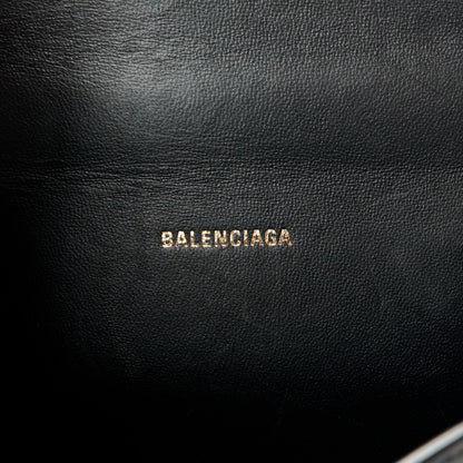 Balenciaga Shiny Box Calfskin Hourglass Top Handle Bag XS Black 6 of 10