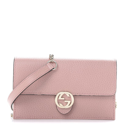 Gucci Dollar Calfskin Interlocking G Chain Wallet Soft Pink 1 of 10