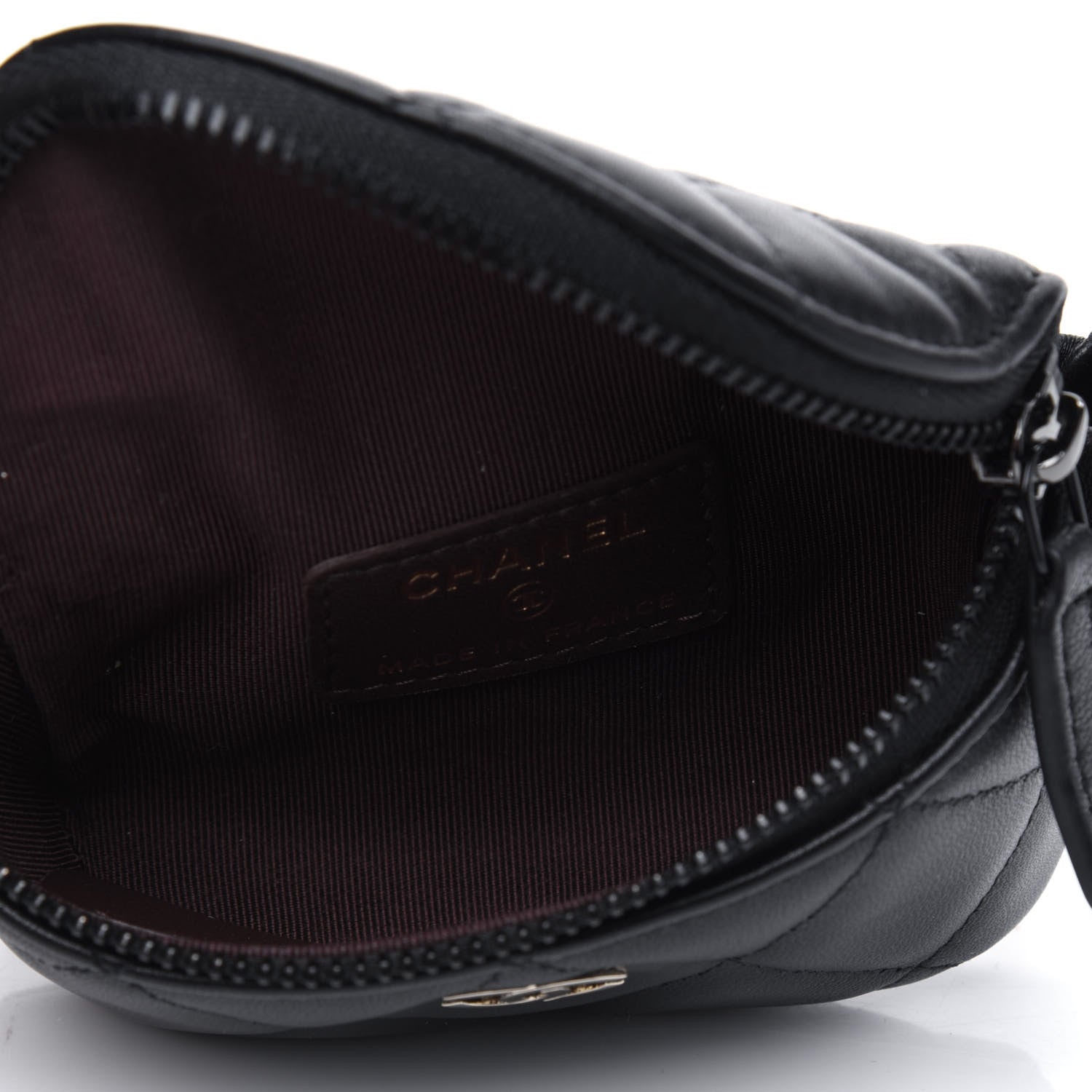 Chanel Lambskin Quilted Arm Coin Purse Black 4 of 4