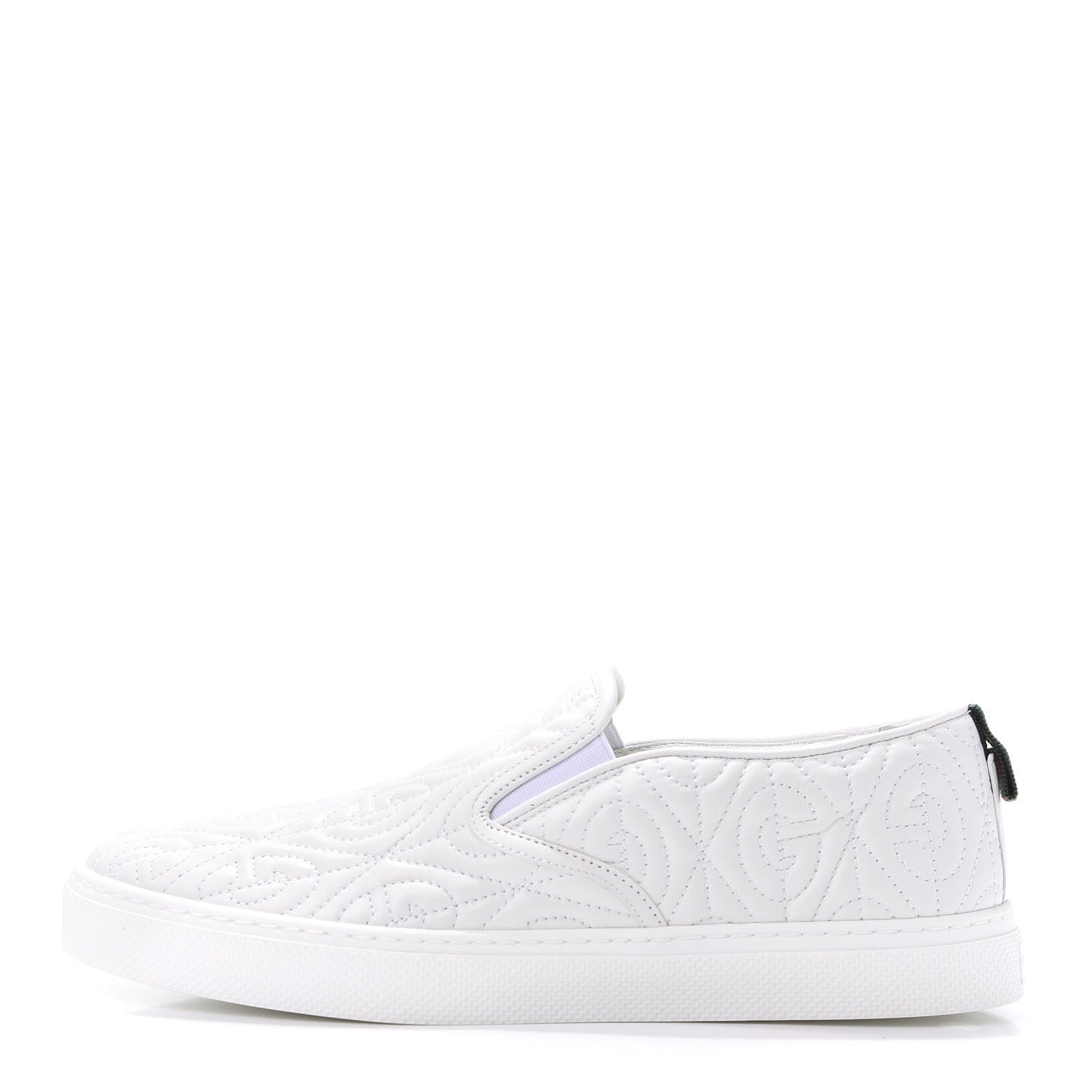 Gucci Nappa Web G Rhombus Quilted Mens Slip On Sneakers 7 Great White 1 of 10