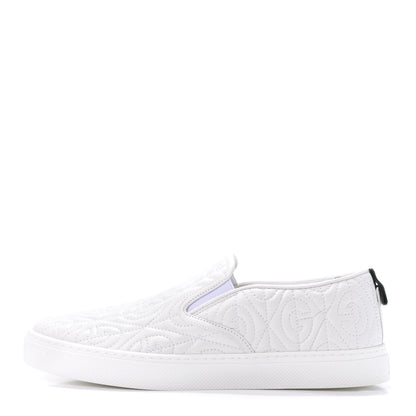 Gucci Nappa Web G Rhombus Quilted Mens Slip On Sneakers 7 Great White 1 of 10