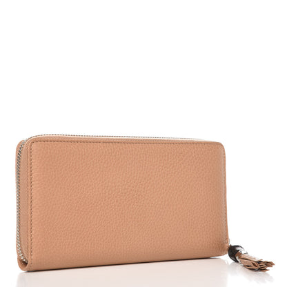 Gucci Cellarius Calfskin Bamboo Tassel Zip Around Wallet Camelia 3 of 9