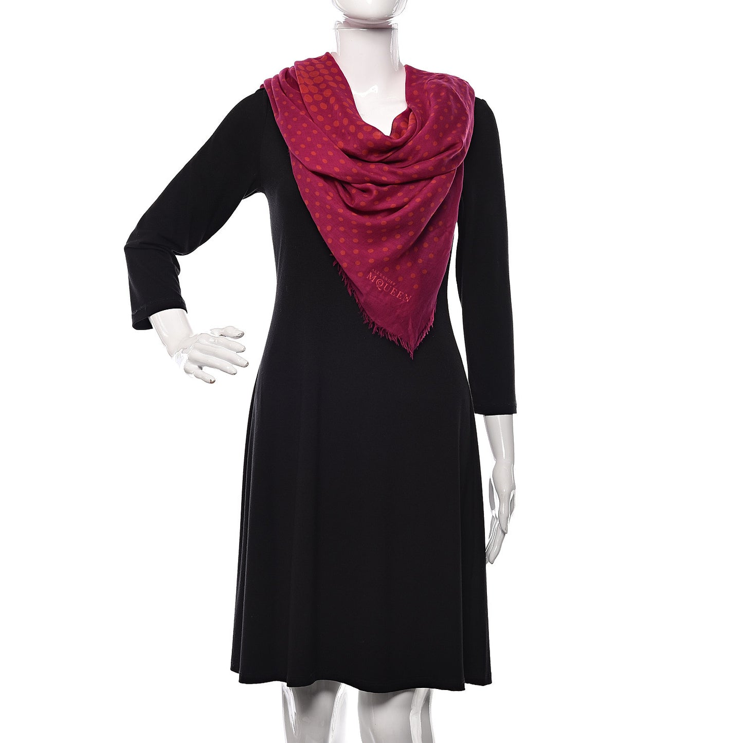 Modal Silk Dot Scarf Fuchsia Orange