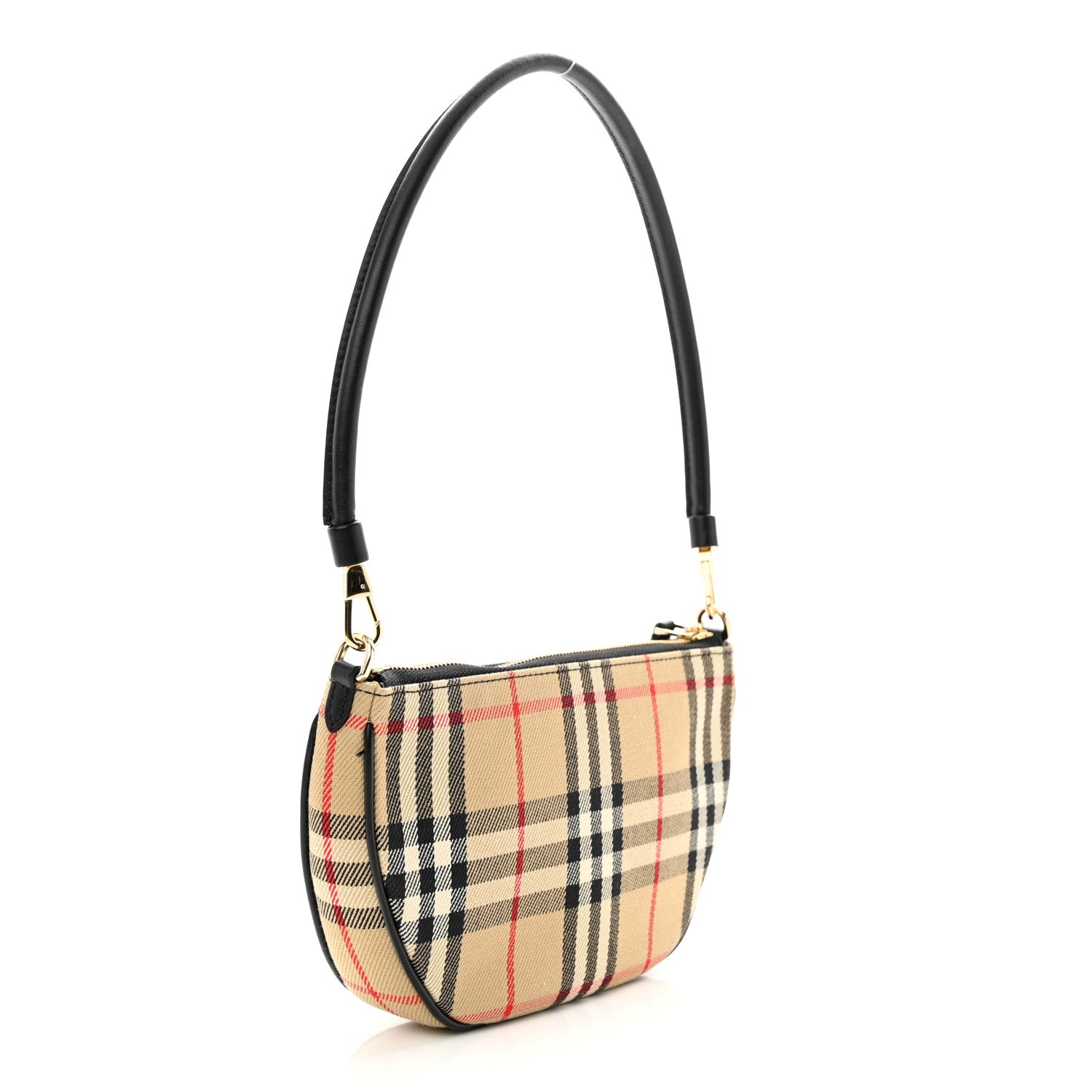 Burberry Vintage Check Calfskin Olympia Pouch Archive Beige 3 of 9