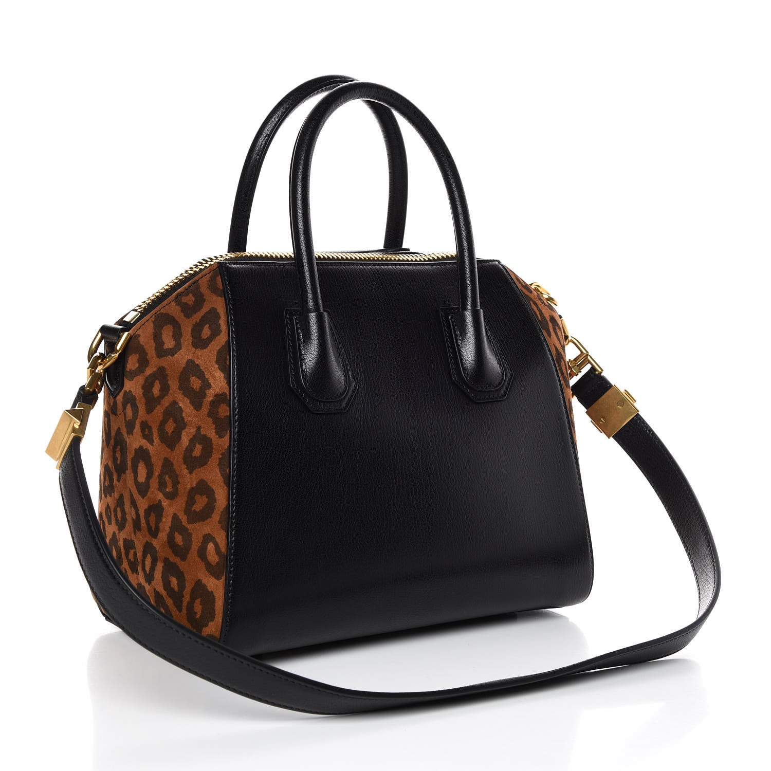 Givenchy Calfskin Suede Leopard Print Small Antigona Black 4 of 10