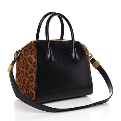 Givenchy Calfskin Suede Leopard Print Small Antigona Black 4 of 10