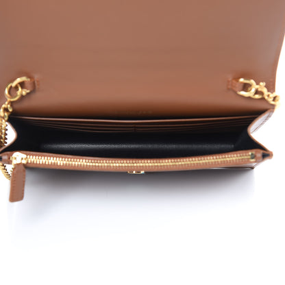 Saint Laurent Smooth Calfskin Classic Monogram Kate Tassel Chain Wallet Brown 7 of 12
