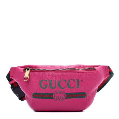 Gucci Grained Calfskin Small Logo Belt Bag Box Pink Green 1 of 12