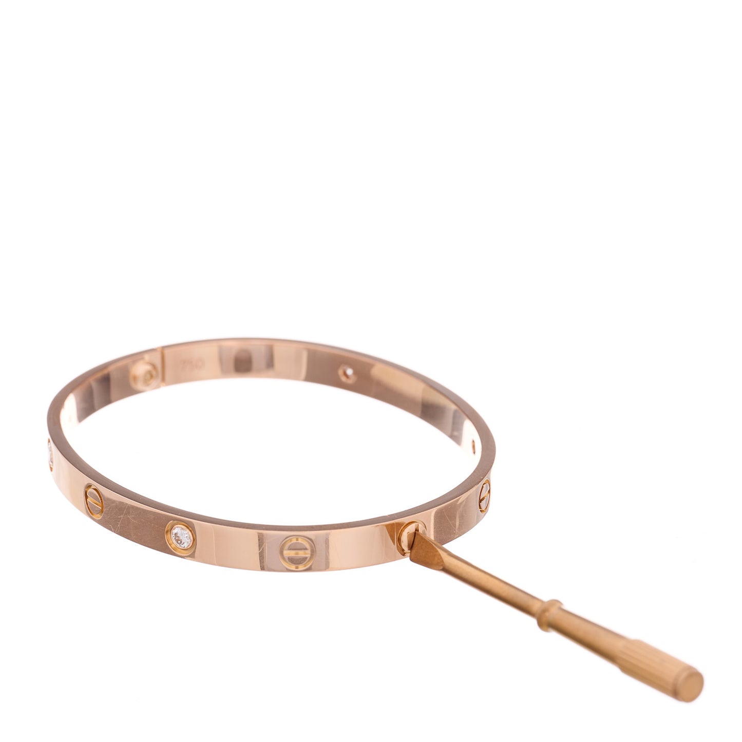 18K Pink Gold 4 Diamond LOVE Bracelet 18