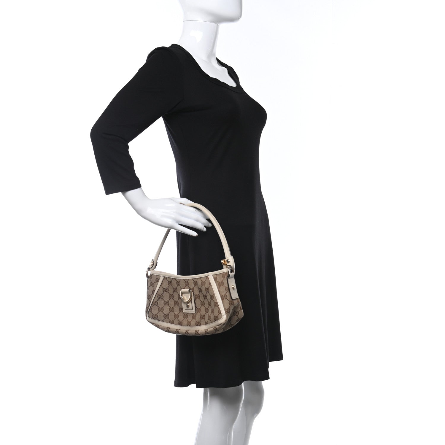 Gucci Monogram D Ring Abbey Pochette Off White 2 of 11
