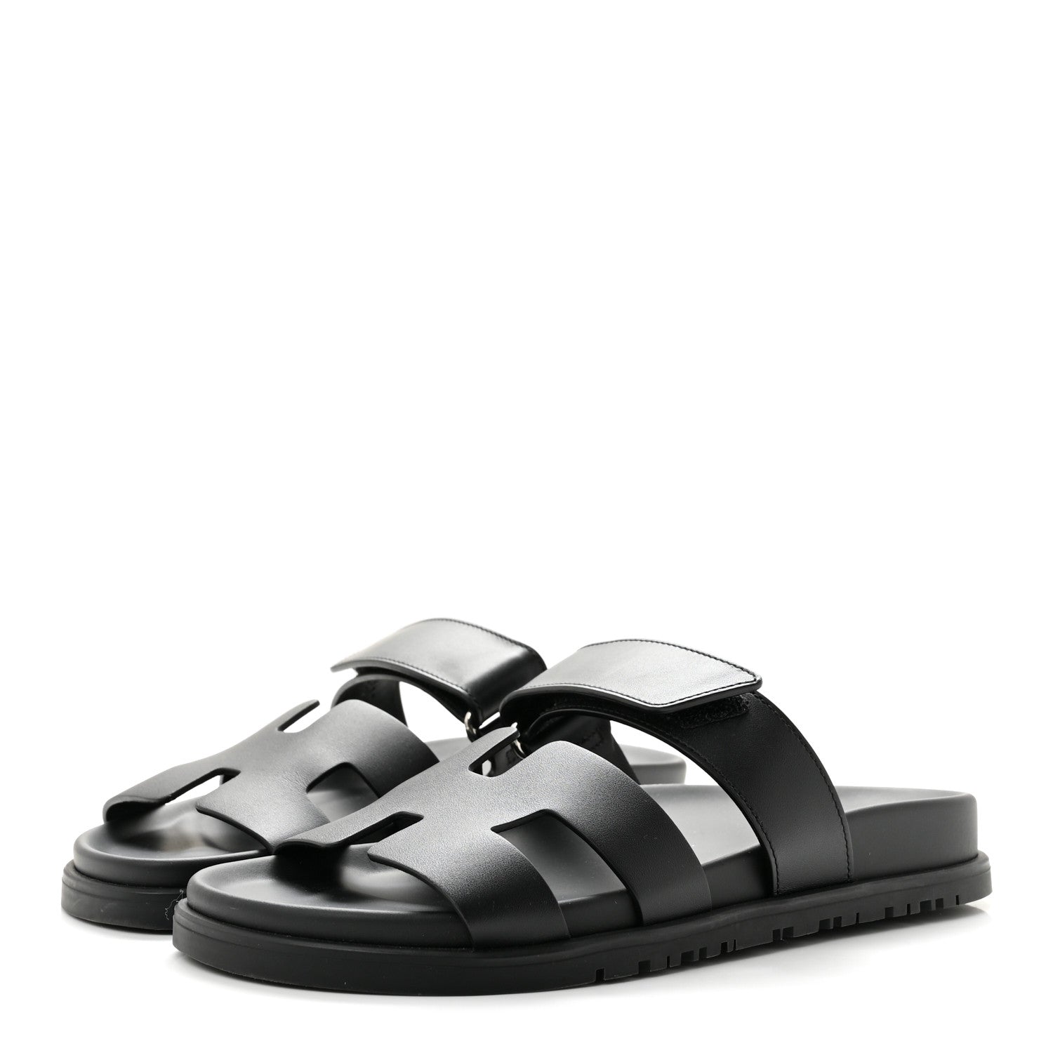 Hermes Calfskin Womens Chypre Sandals 36 Black 4 of 10