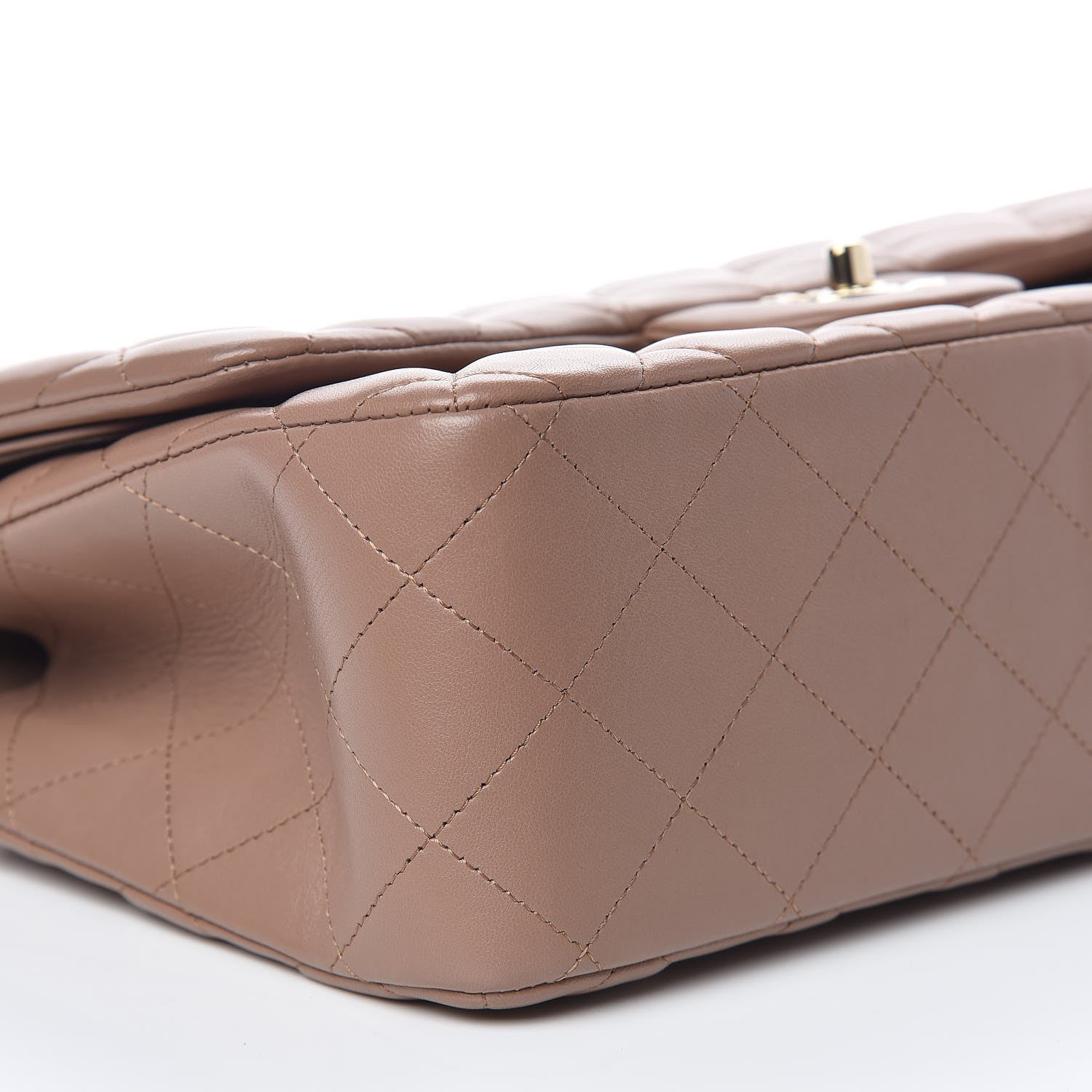 Chanel Lambskin Quilted Jumbo Double Flap Dark Beige 6 of 13