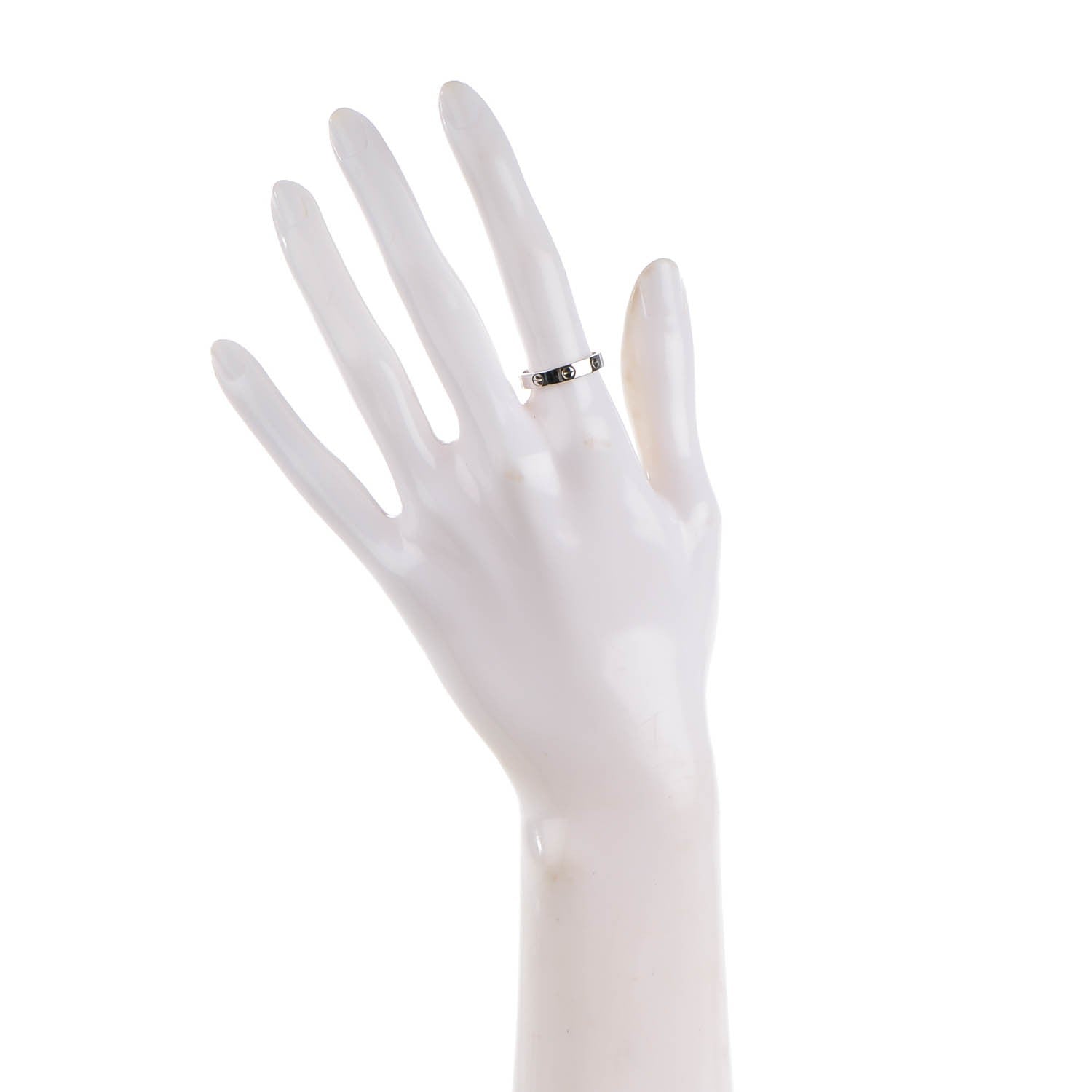 Cartier 18K White Gold 4mm LOVE Wedding Band Ring 55 7.25 2 of 4