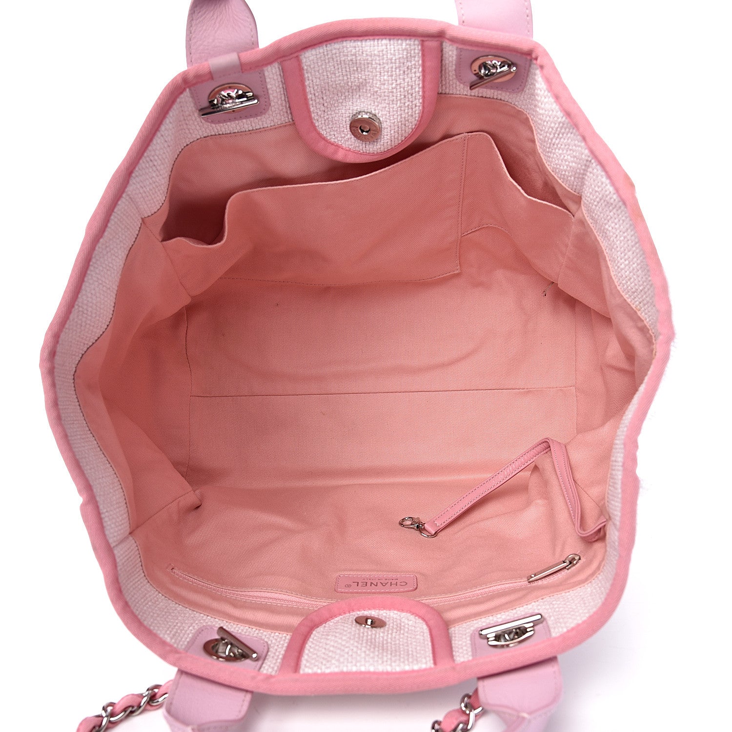 Chanel Canvas Medium Deauville Tote Pink 4 of 11