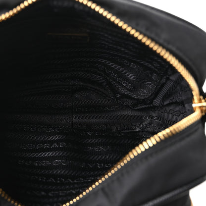 Prada Nylon Vela Saffiano Double Zip Crossbody Black 5 of 10