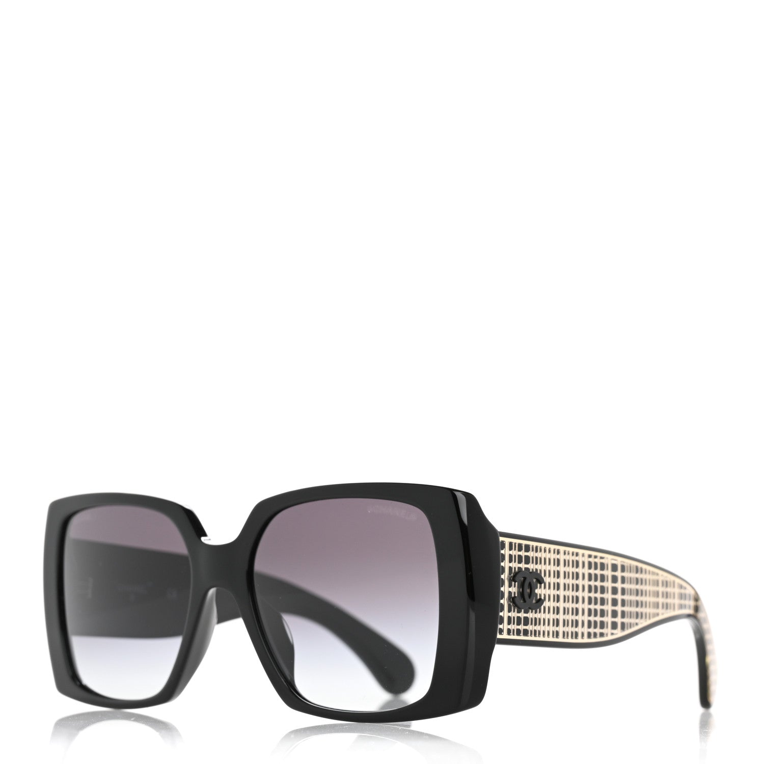 Chanel Acetate Rectangle Sunglasses 71551A Black 1 of 8