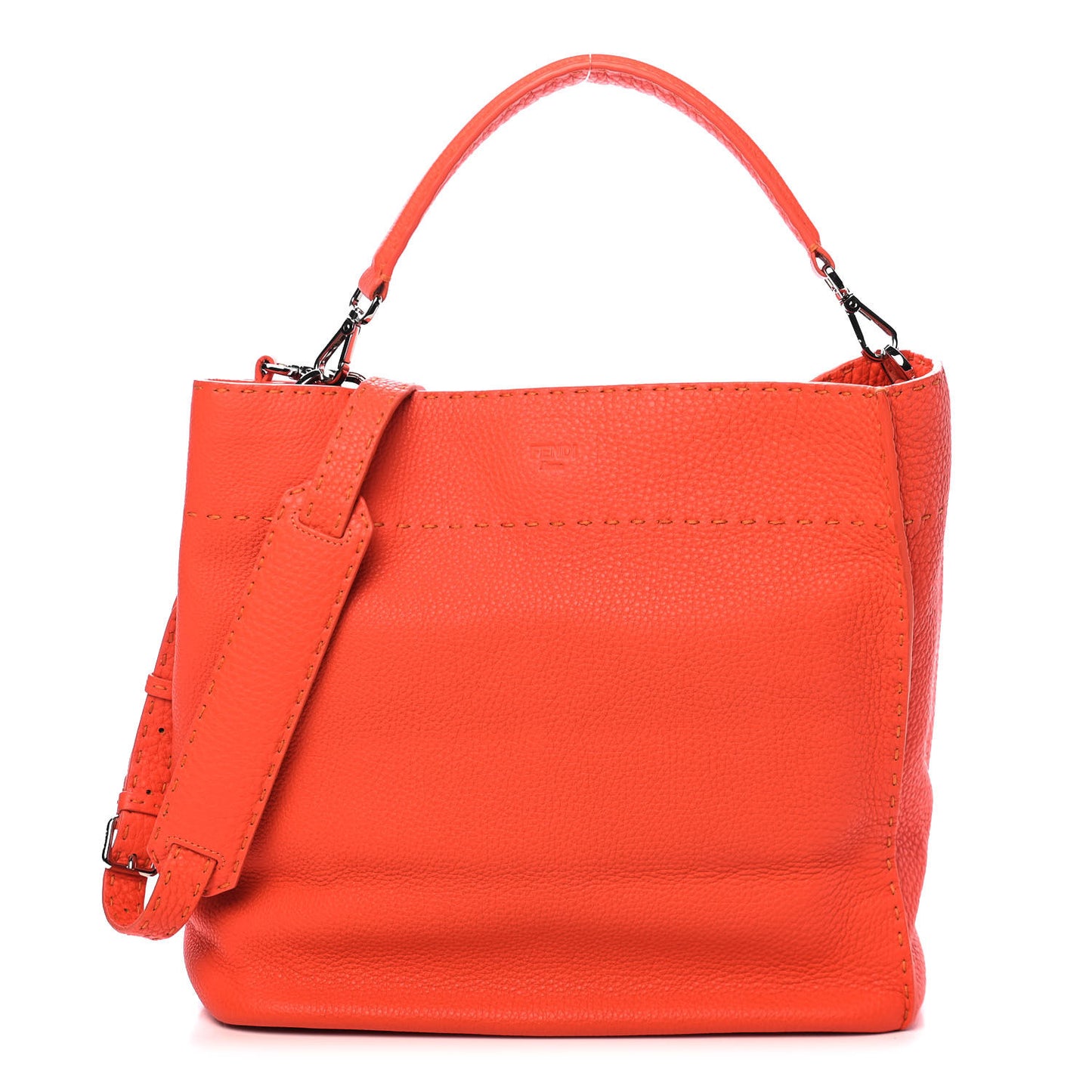 Cuoio Romano Selleria Large Anna Bucket Bag Arancio