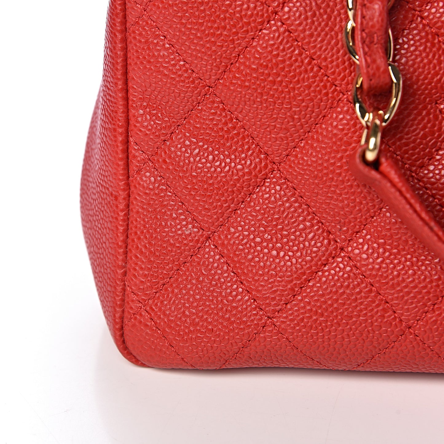 Caviar Quilted Grand Shopping Tote GST Red