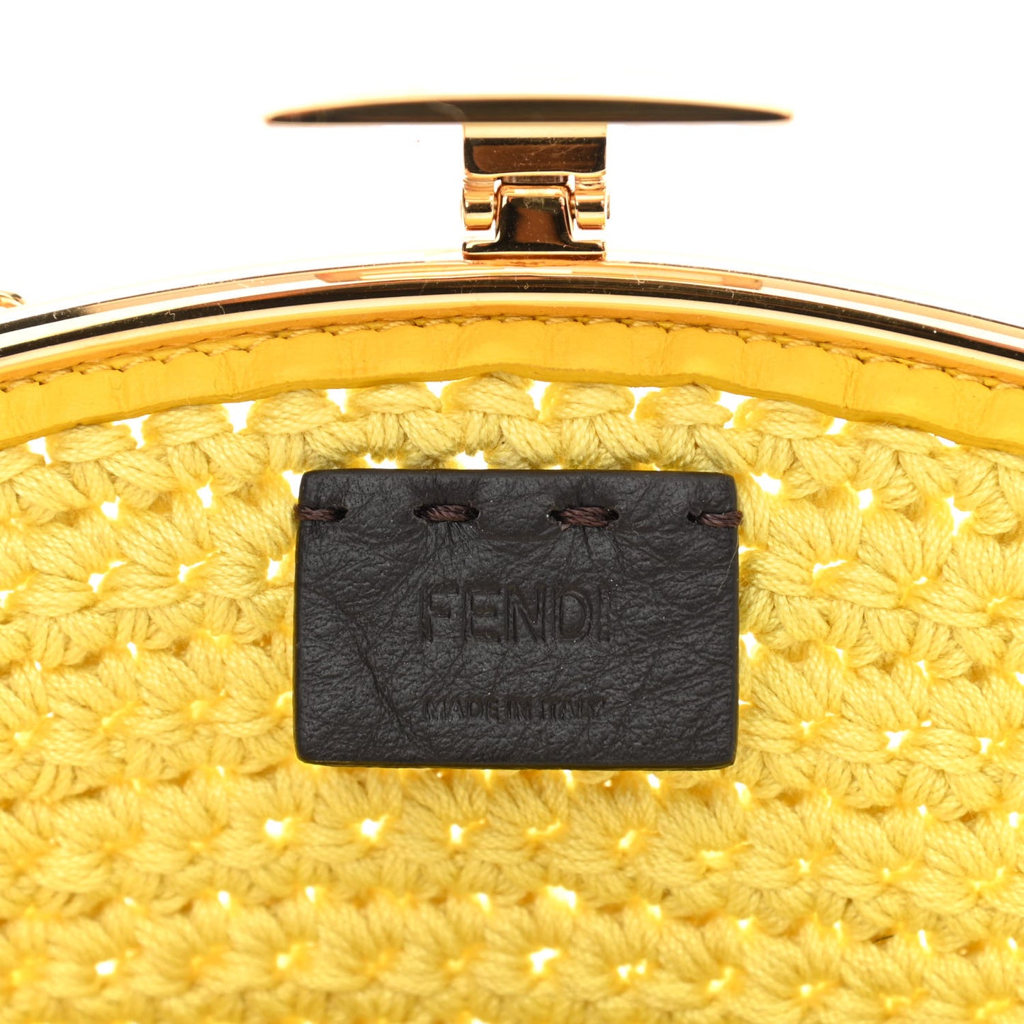 Fabric Crochet Baguette Phone Bag Giallo