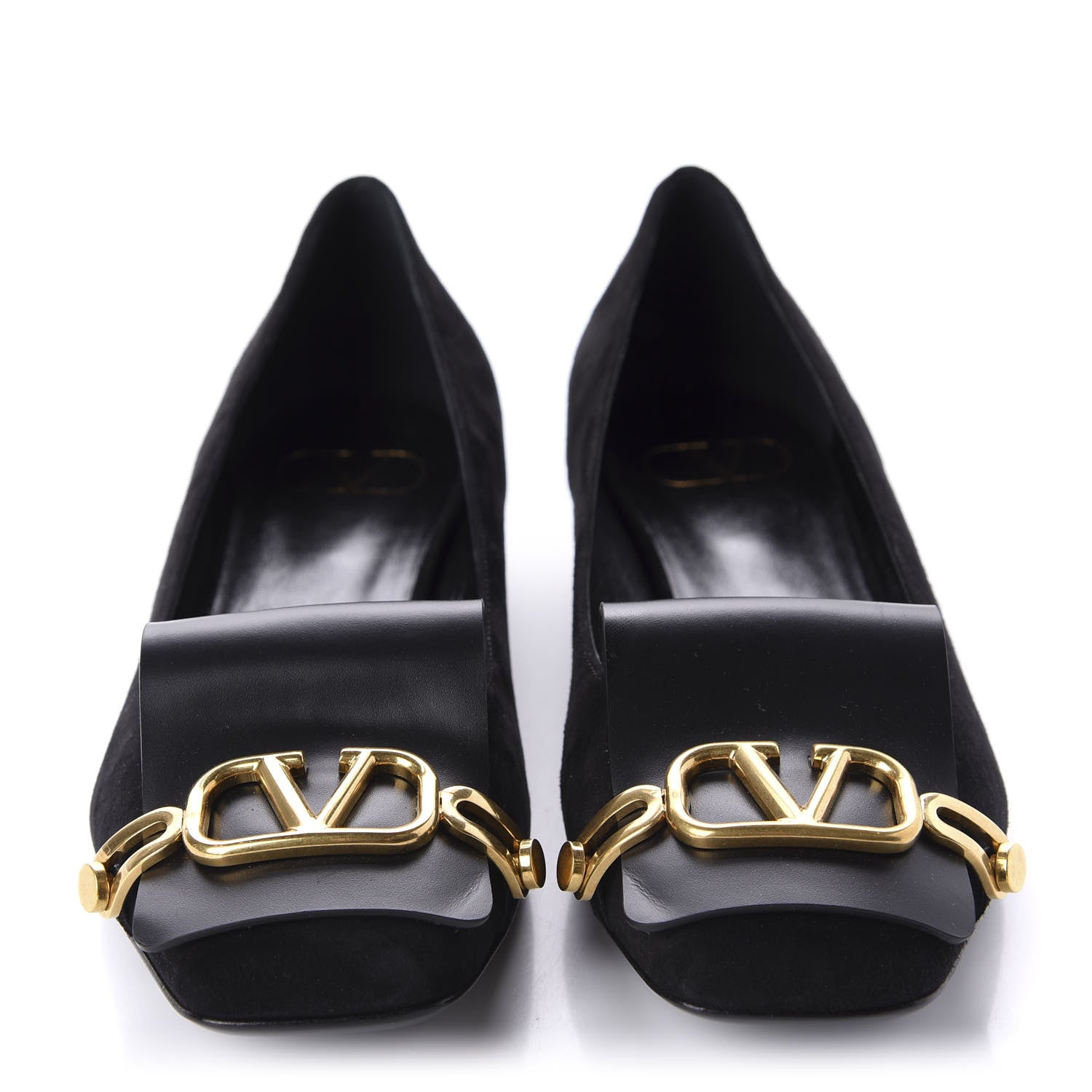 Valentino Garavani Suede Vlogo Club Loafers 37.5 Black 2 of 10