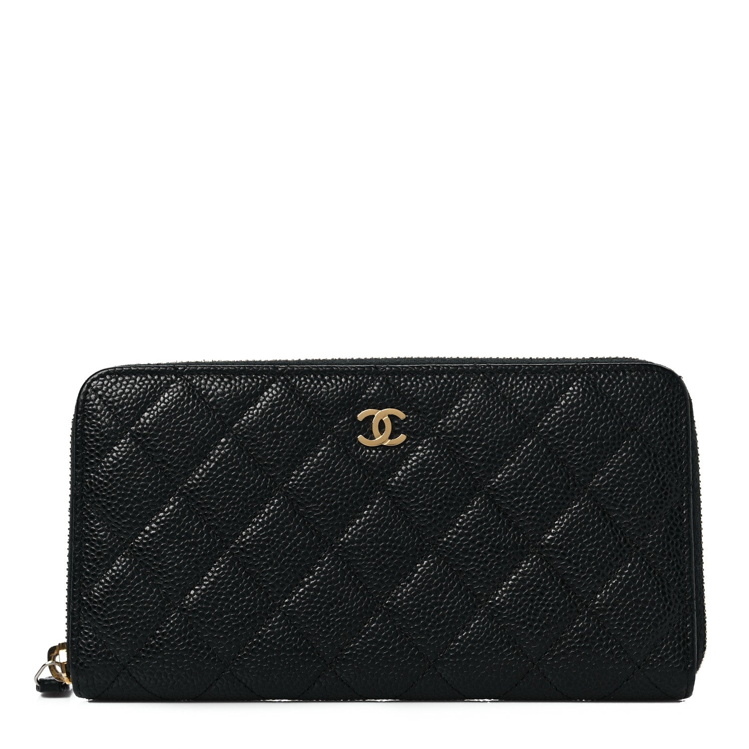 Chanel Caviar Quilted Large Gusset Zip Around Wallet Black 1 of 9