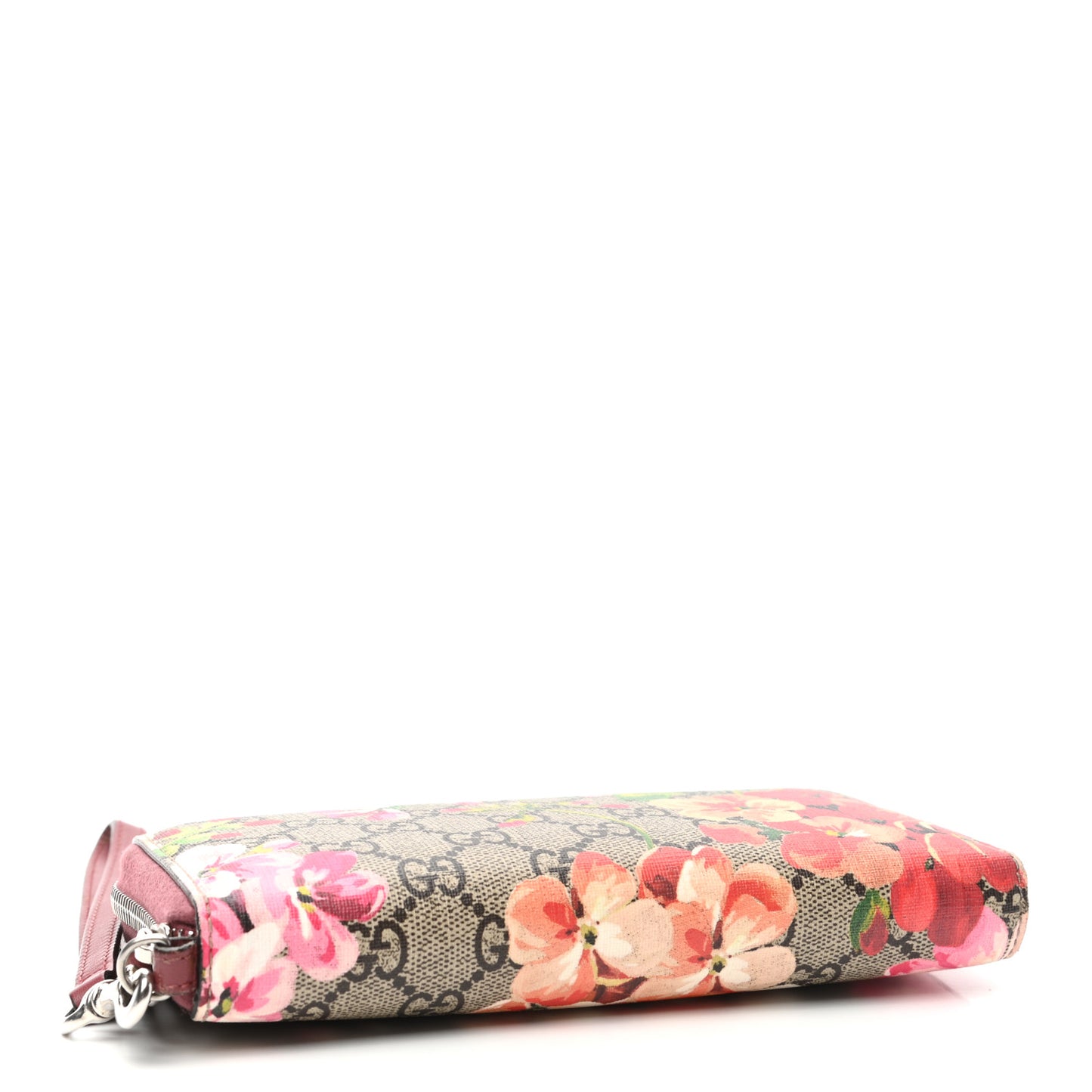 GG Supreme Monogram Blooms Wrist Wallet Beige Multicolor Dry Rose