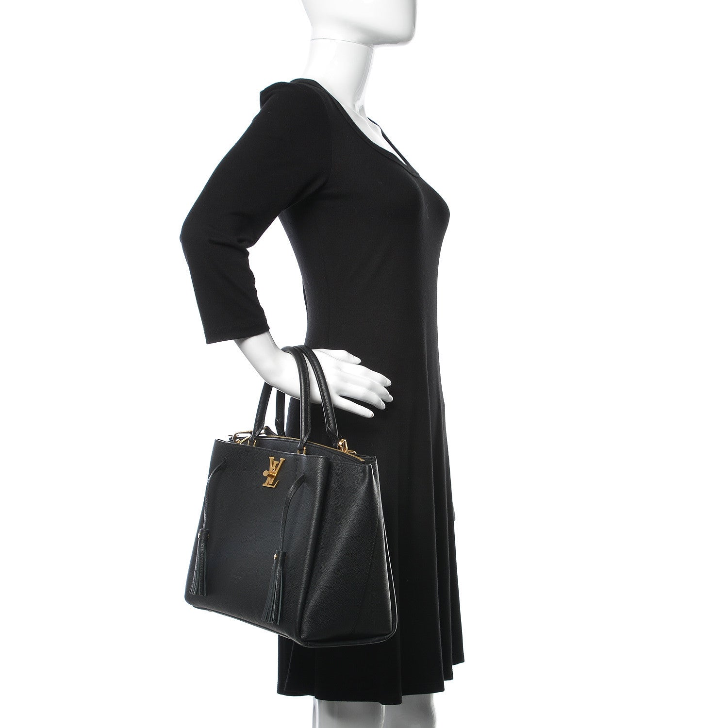 Louis Vuitton Calfskin Lockmeto Black 3 of 9