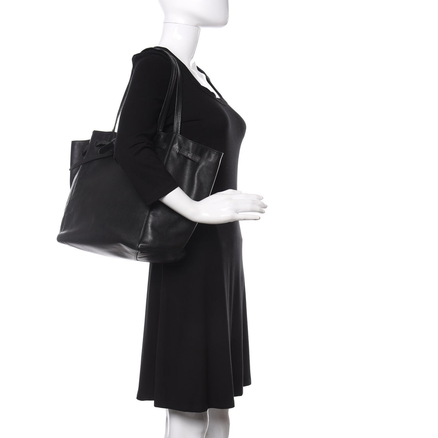Soft Grained Calfskin Small Belt Cabas Phantom Black