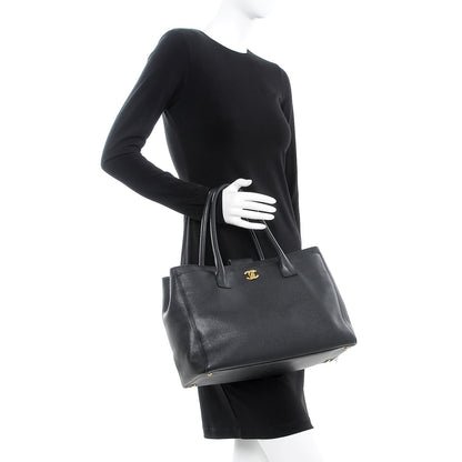 Chanel Calfskin Cerf Executive Shopper Tote Black 2 of 14