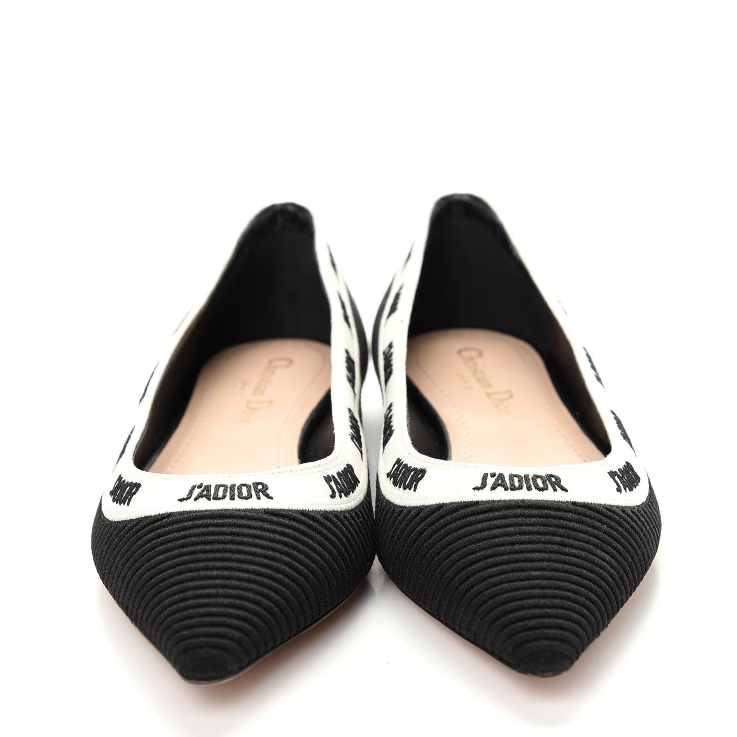 Fabric Ribbon Embroidered J'Adior Ballet Flats 36.5 Black