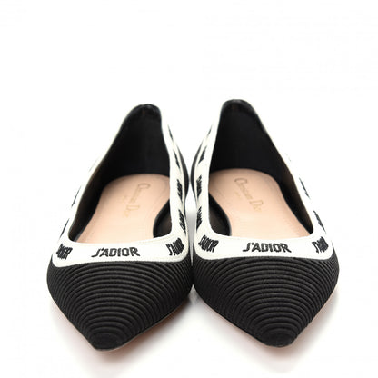 Christian Dior Fabric Ribbon Embroidered J'Adior Ballet Flats 36.5 Black 2 of 11