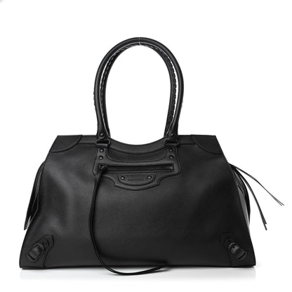 Balenciaga Grained Calfskin Neo Classic Black Hardware Large Top Handle Bag Black 1 of 4