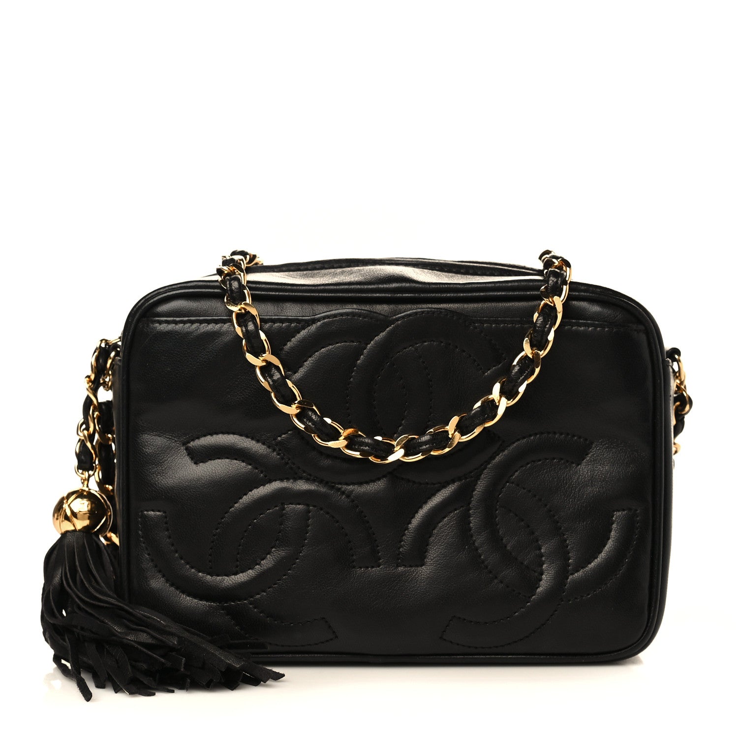 Chanel Lambskin CC Tassel Camera Case Black 1 of 8