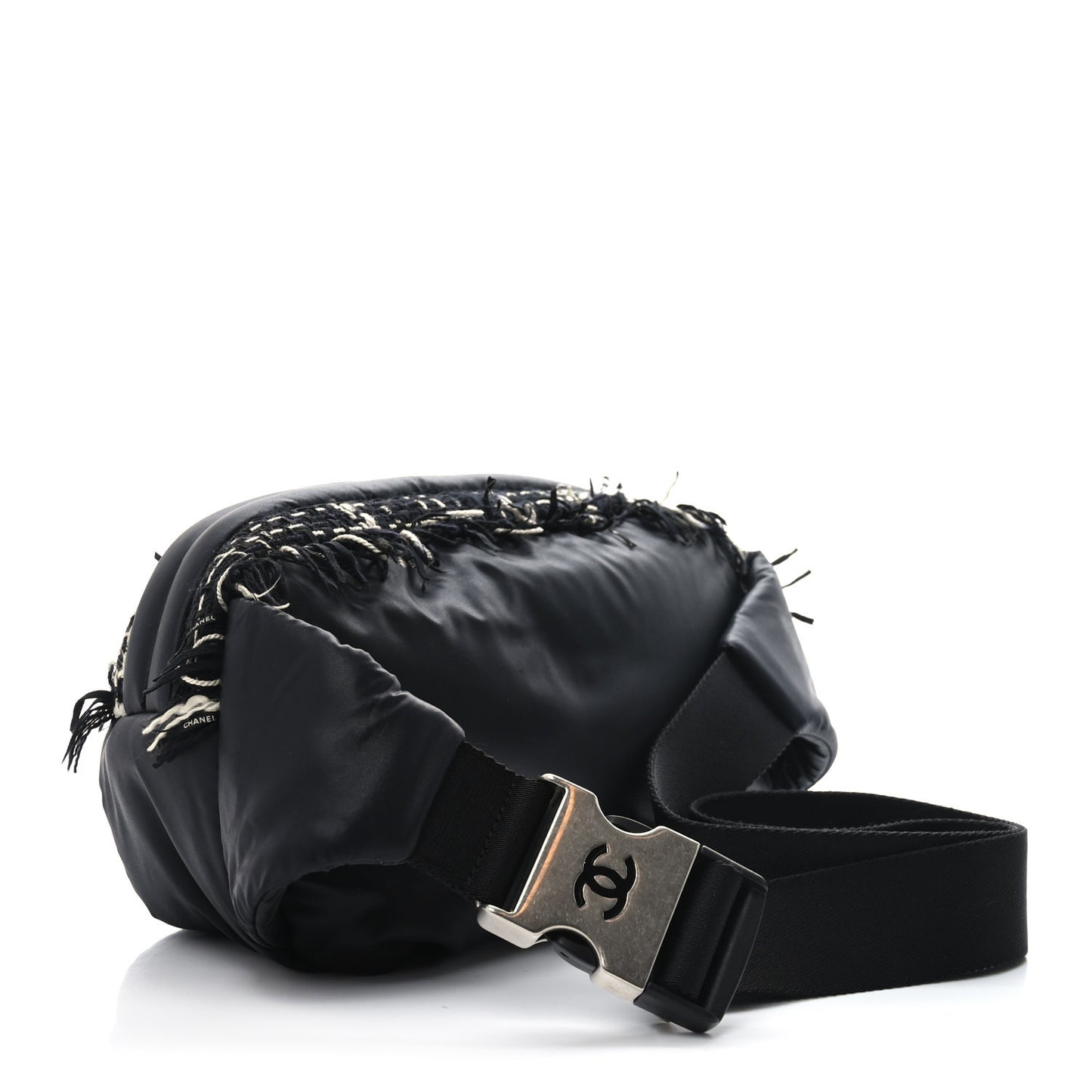 Nylon Tweed Coco Neige Belt Bag Black
