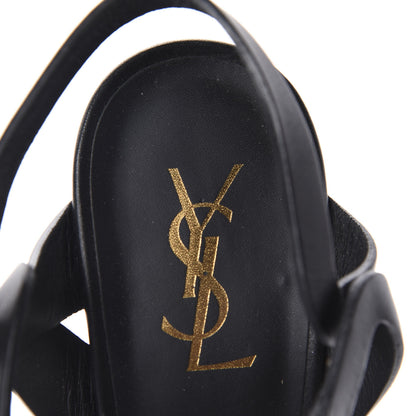 Saint Laurent Calfskin Tribute 105 Platform Sandals 41 Black 7 of 9