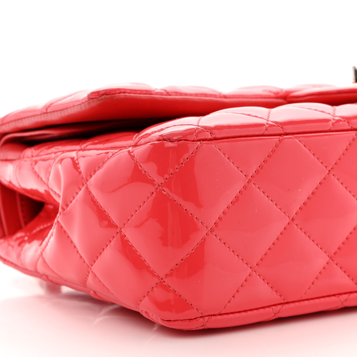 Chanel Patent Quilted Medium Double Flap Dark Pink 9 of 12