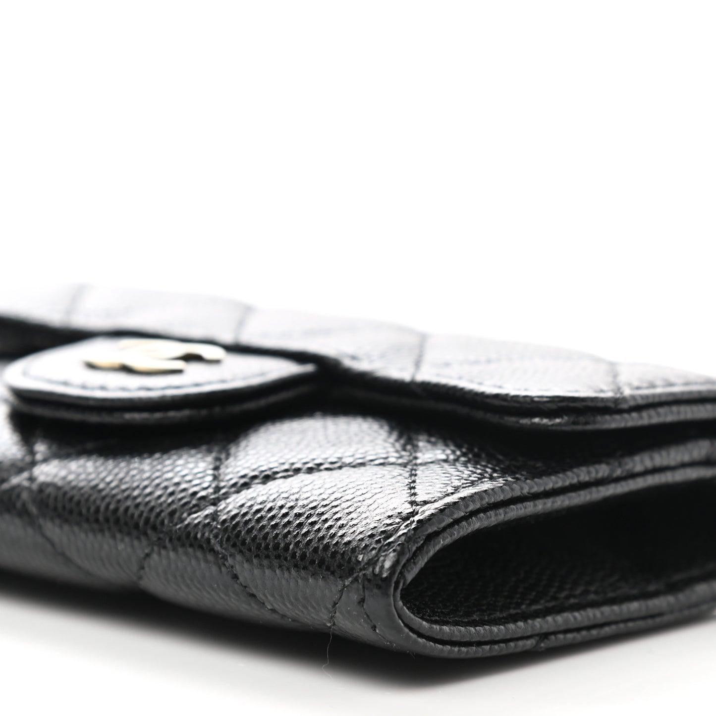 Caviar Quilted Flap Classic Belt Bag Black