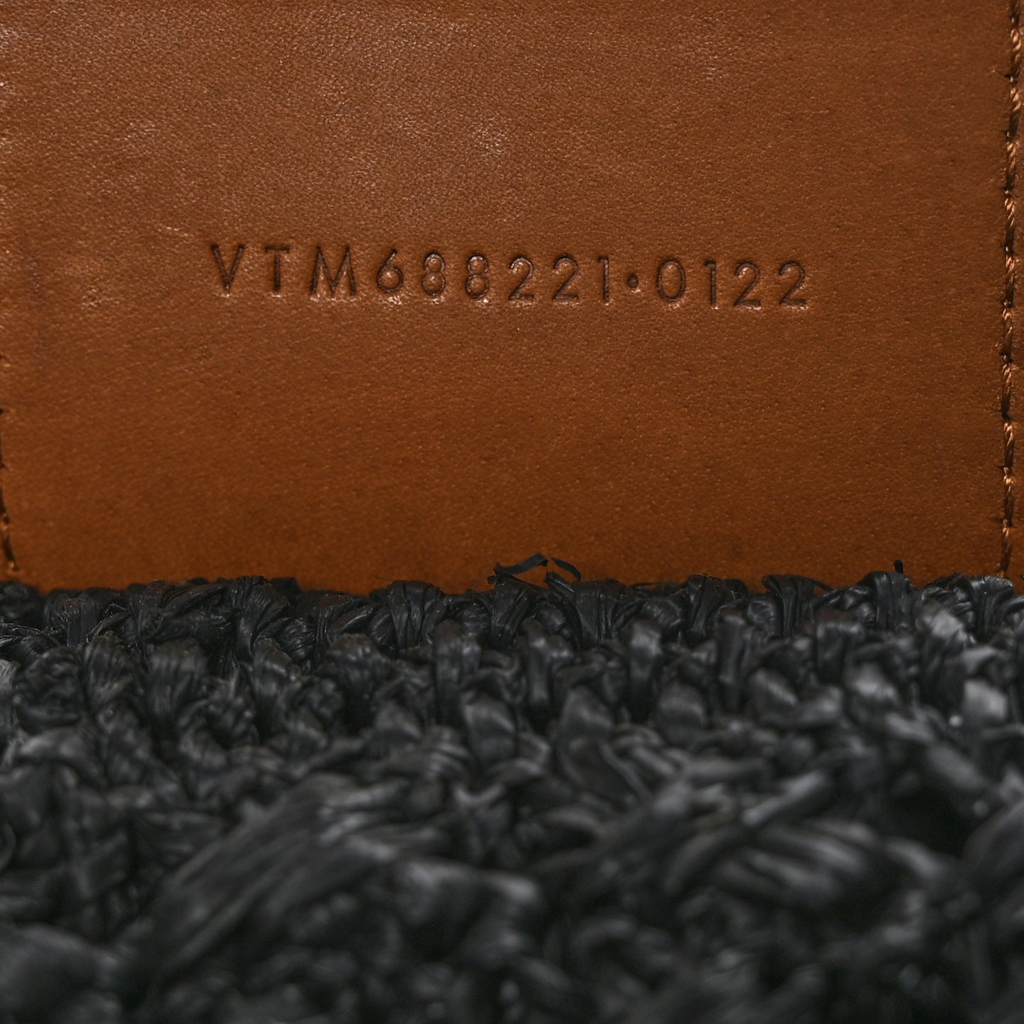 Raffia Calfskin Medium Panier Tote Black