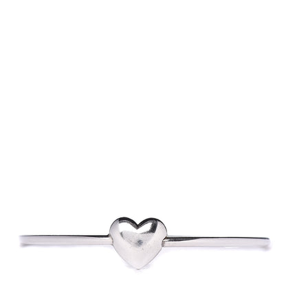 Tiffany Sterling Silver Puffy Heart Bangle Bracelet 1 of 5
