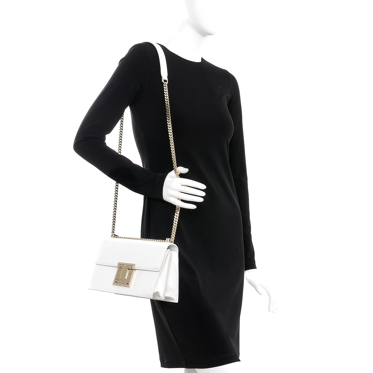 Versace Patent Large Diamante Flap White 2 of 12