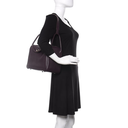 Hermes Taurillon Clemence Lindy 30 Raisin 2 of 11