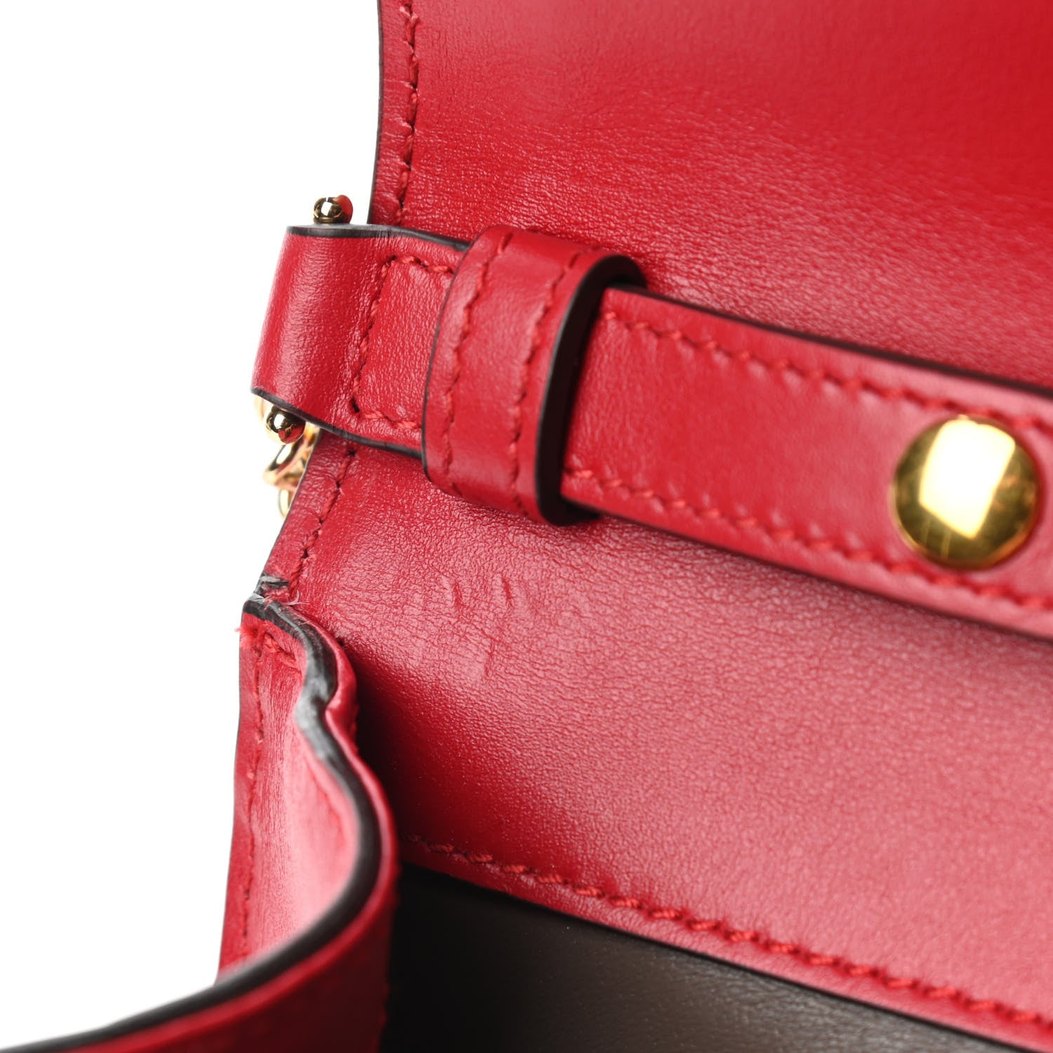 Gucci Smooth Calfskin Mini Zumi Shoulder Bag Hibiscus Red 10 of 10