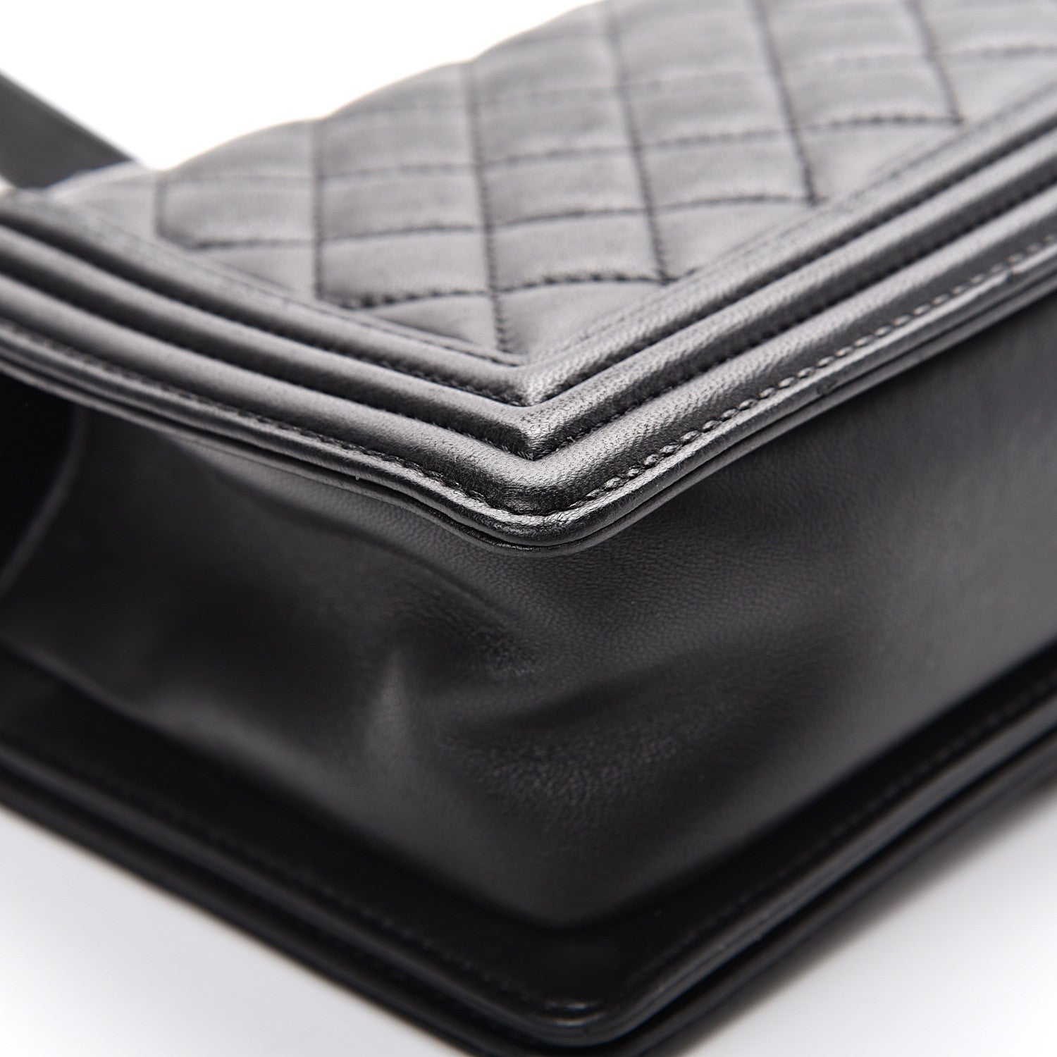 Chanel Lambskin Quilted Medium Boy Flap Black 14 of 15